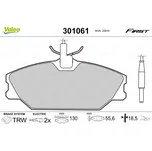 VALEO Sada brzdových destiček, kotoučová brzda 301061