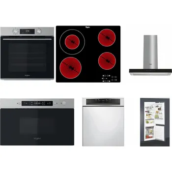 Set domácích spotřebičů WHIRLPOOL OMK58CU1SX + WHIRLPOOL AKT 8130/NE + WHIRLPOOL WHBS 62F LT K + WHIRLPOOL MBNA910X + WHIRLPOOL WBC 3C34 PF X + WHIRLPOOL ART 65031