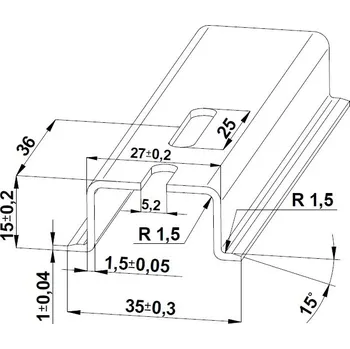 Stavebniny ELEKTRO BEČOV Lišta TS 35x15/1m perforovaná pozink E451114