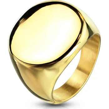 Prsten Šperky4U Zlacený pečetní ocelový prsten - velikost 59 - OPR1751GD-60