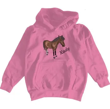 Chlapecká mikina Dětská mikina s kapucí s potiskem Dětská mikina - Hnědý poník dětské