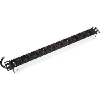 Napájecí panel PDU PDU-9UTE-C14-02 Napájecí panel, 9xUTE, 10A, 19", 2,5m kabel se zástrčkou IEC 320 C14, LED