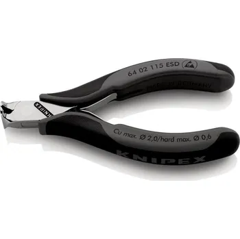 Ruční nářadí Kleště čelní štípací pro elektroniku, s fazetou 130 mm, knipex 6402115esd
