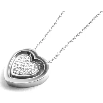 Náhrdelník Steel Jewelry Náhrdelník srdce z chirurgické oceli NH090421 dárkové balení zdarma
