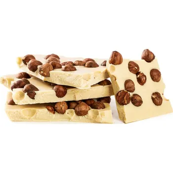 Čokoláda Lískový ořech - lámaná čokoláda bílá 250g