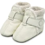 CAROZOO Kožené capáčky zimní bílé 0-6 měsíců Bílá 18,5