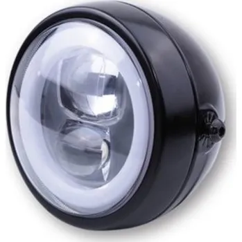 Osvětlení pro motocykl HIGHSIDER LED moto přední světlo FLAT TYP 9 černé boční úchyt