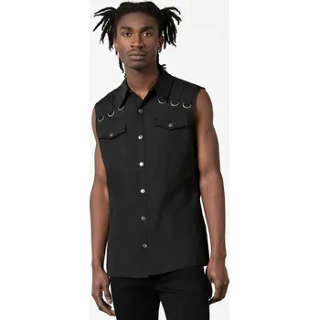 Pánská vesta vesta unisex KILLSTAR - Riodan Button-Up - Black