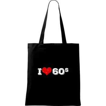 I love 60s - Taška bavlněná - 42 x 38 cm ( Černá )