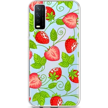 Pouzdro na mobilní telefon Kryt Vivo Y20s silikon Strawberries (obal neboli pouzdro na Vivo Y20s)