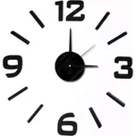 Černé nalepovací hodiny na zeď MPM E01.3509.90 s arabskými číslicemi (Černé levné nalepovací hodiny s arabskými číslicemi )