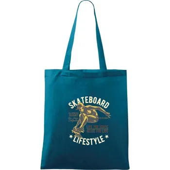 Nákupní taška Skateboard lifestyle community - Taška bavlněná - 42 x 38 cm ( Petrolejová )