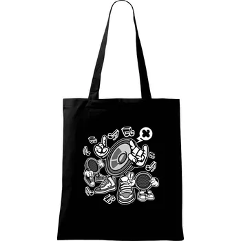 Reproduktor komiks - Taška bavlněná - 42 x 38 cm ( Černá )