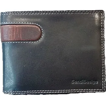 Peněženka Pánská kožená peněženka Sendi Design černá D-666 black
