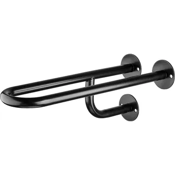 Madlo do koupelny wela PEVNÉ MADLO K UMYVADLU ČERNÉ LEVÉ PREMIUM Délka: 90 cm, Průměr: 25 mm