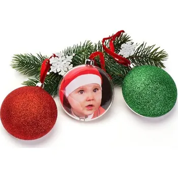 Rám na obraz kph Vánoční ozdoba ve tvaru koule průměru 8,7cm zelené