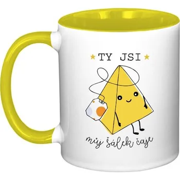 Hrnek malý barevný s potiskem Jsi můj šálek čaje