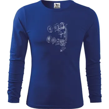 Chlapecké tričko Nákres telefonní sluchátko staré - Triko dětské Long Sleeve - 122 cm/6 let ( Královská modrá )