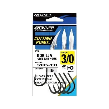 Rybářský háček Háček OWNER 5105 5/0 (Velmi masivní háček s bajonetovým ostřím, vhodný pro lov sumců, mořský rybolov nebo lov kaprů na velmi velkou vzdálenost.)
