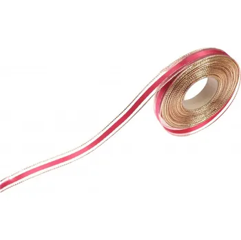 Stuha Stuha se třpytivým lemem - bordo 15 mm - 1m