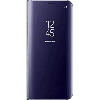 Pouzdro na mobilní telefon Zrcadlový silikonový flip obal pro Samsung Galaxy A03s A037G - modrý