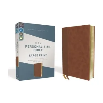 Niv, Personal Size Bible, Large Print, Leathersoft, Brown, Red Letter Edition, Comfort Print – Zondervan (EN)