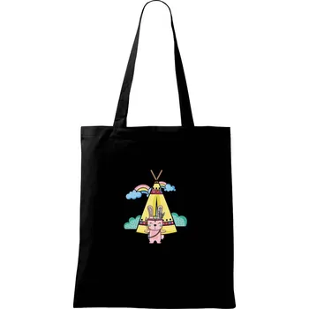 Indiánský zajíc - Taška bavlněná - 42 x 38 cm ( Černá )