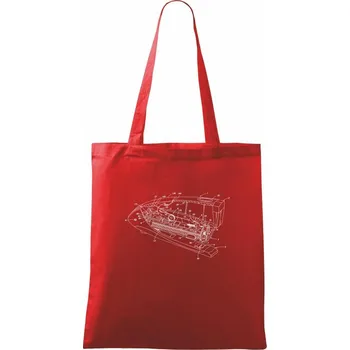 Nákupní taška Nákres kancelářská sešívačka - Taška bavlněná - 42 x 38 cm ( Červená )