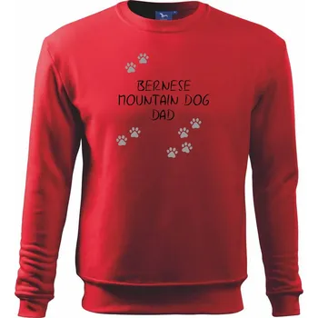 Chlapecké tričko Bernese Mountain Dog dad (Bernský salašnický pes) (Reflexní tlapky) - Mikina Essential dětská - 158 cm/12 let ( Červená )
