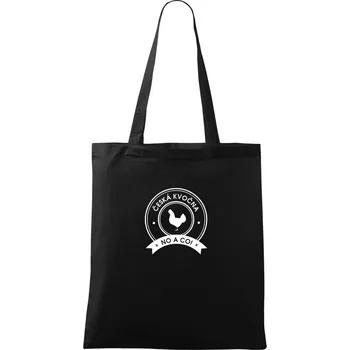 Nákupní taška Česká kvočna - Taška bavlněná - 42 x 38 cm ( Černá )