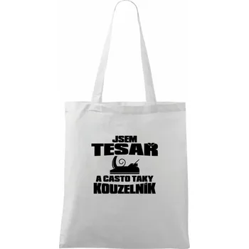 Tesař kouzelník - Taška bavlněná - 42 x 38 cm ( Bílá )