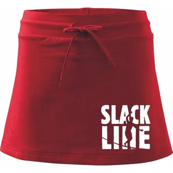Dámská sukně Slackline nápis - Sportovní sukně - two in one - M ( Červená )