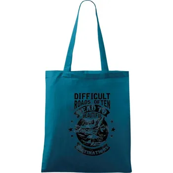 Difficult Roads - Taška bavlněná - 42 x 38 cm ( Petrolejová )