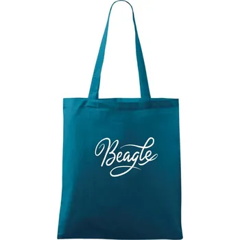Beagle - nápis okrasný - Taška bavlněná - 42 x 38 cm ( Petrolejová )