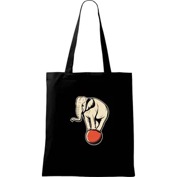 Slon na míči - Taška bavlněná - 42 x 38 cm ( Černá )