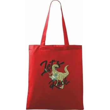 Nákupní taška Let's rock T-rex - Taška bavlněná - 42 x 38 cm ( Červená )