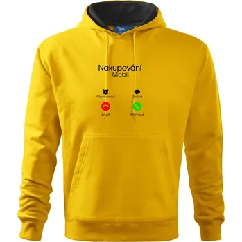 Pánská mikina Nakupování volá - Mikina pánská Cape s kapucí - 2XL ( Žlutá )