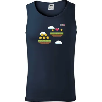 Gamer - stará hra - mince a mraky - Tílko pánské Core - 2XL ( Námořní modrá (velmi tmavá - téměř černá) )