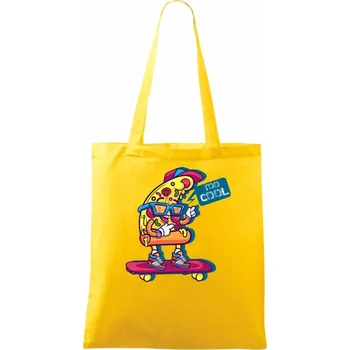 Pizza slice with skateboard - Taška bavlněná - 42 x 38 cm ( Žlutá )
