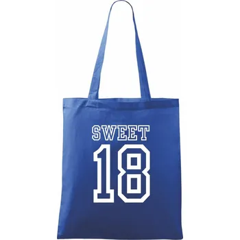 Nákupní taška Sweet 18 - Taška bavlněná - 42 x 38 cm ( Královská modrá )