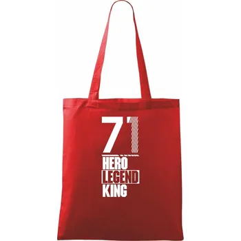 Nákupní taška Hero, Legend, King x Queen 1971 - Taška bavlněná - 42 x 38 cm ( Červená )