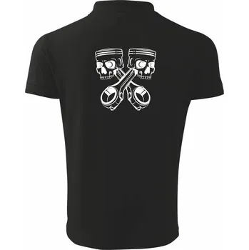 Pánská košile Smrtky písty - Polokošile pánská Pique Polo 203 - 2XL ( Černá )