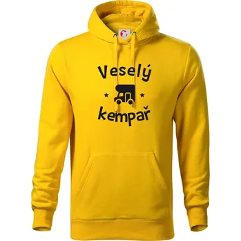 Pánská mikina Veselý kempař - Mikina pánská Cape s kapucí - M ( Žlutá )