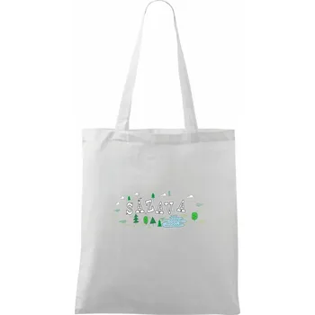 Řeka Sázava - Taška bavlněná - 42 x 38 cm ( Bílá )