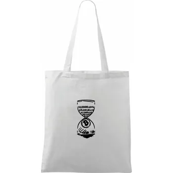 Nákupní taška Bitcoin přesýpací hodiny - Taška bavlněná - 42 x 38 cm ( Bílá )