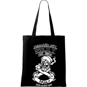 Nákupní taška Nesnáším být sexy - těžař - Taška bavlněná - 42 x 38 cm ( Černá )