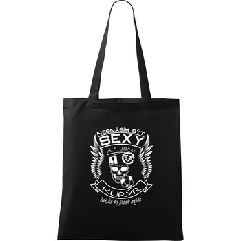 Nákupní taška Nesnáším být sexy - kurýr - Taška bavlněná - 42 x 38 cm ( Černá )
