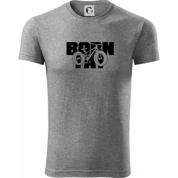 Pánské tričko Born fat - Viper FIT - Pánské zůžené tričko - S ( Tmavě šedý melír )