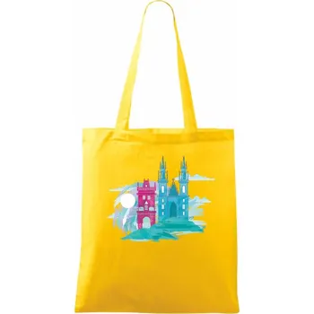 Praha v mlze - Taška bavlněná - 42 x 38 cm ( Žlutá )