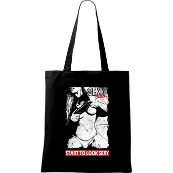 Start to Look Sexy - Taška bavlněná - 42 x 38 cm ( Černá )